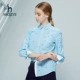 Hazzys Hajis Phiên bản Hàn Quốc mùa xuân áo sơ mi nữ mới tay dài Áo sơ mi nữ cotton