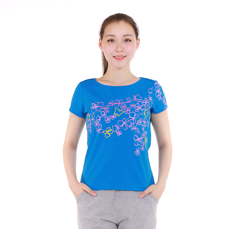 Sea BlueLa Pagayo Labegaya Big size Women's wear Spring and summer Short sleeve T-shirt printing Crew neck T-shirt DST6003A