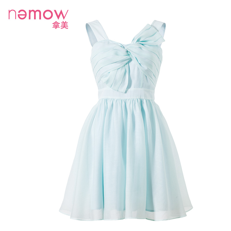 Light GreenNami Nanmeng   Dress female summer 2017 new pattern Chiffon Korean version 20 year Close your waist Princess style Short skirt EA7K138