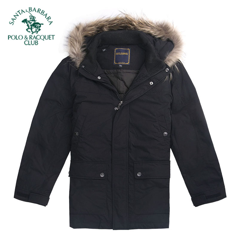 Black Z9St. Paul men's wear   Down Jackets PW11WJ808   Hooded White duck down loose coat Winter money