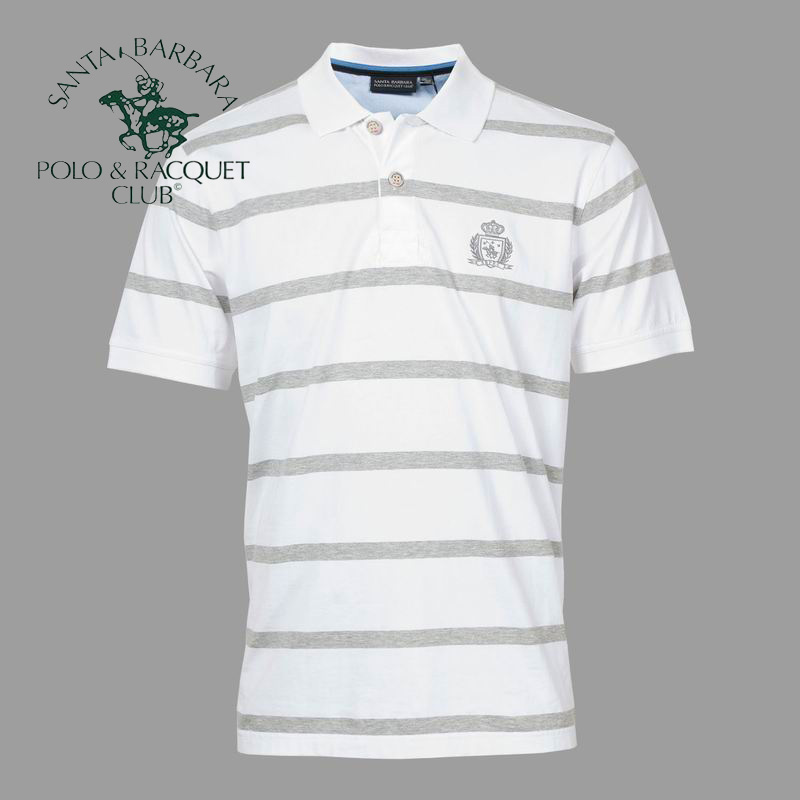 Light Grey Y1St. Paul men's wear   cotton stripe Short sleeve T-shirt leisure time Lapel Polo shirt PS13KT310 summer easy