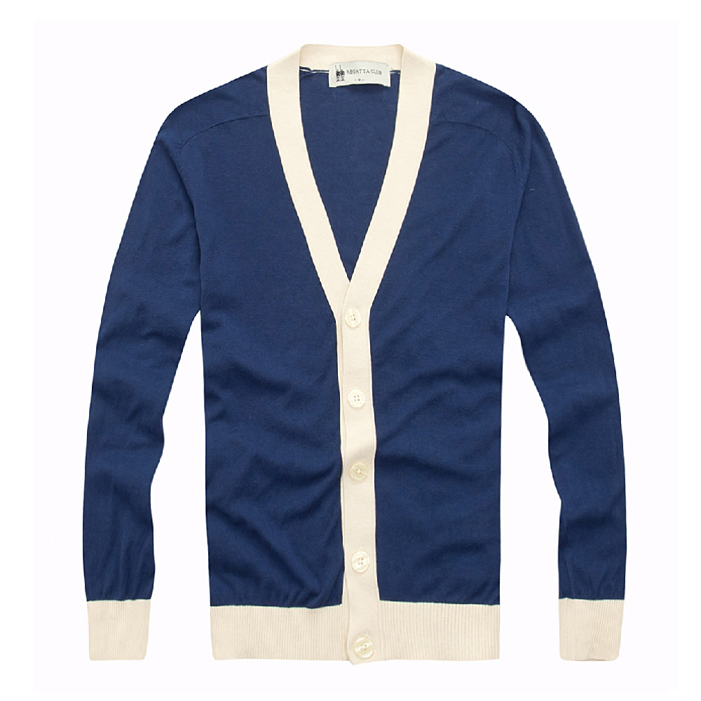 66 BlueREGATTA CLUB spring man V-neck Long sleeve Cardigan Britain youth leisure time Thin money easy Sweater
