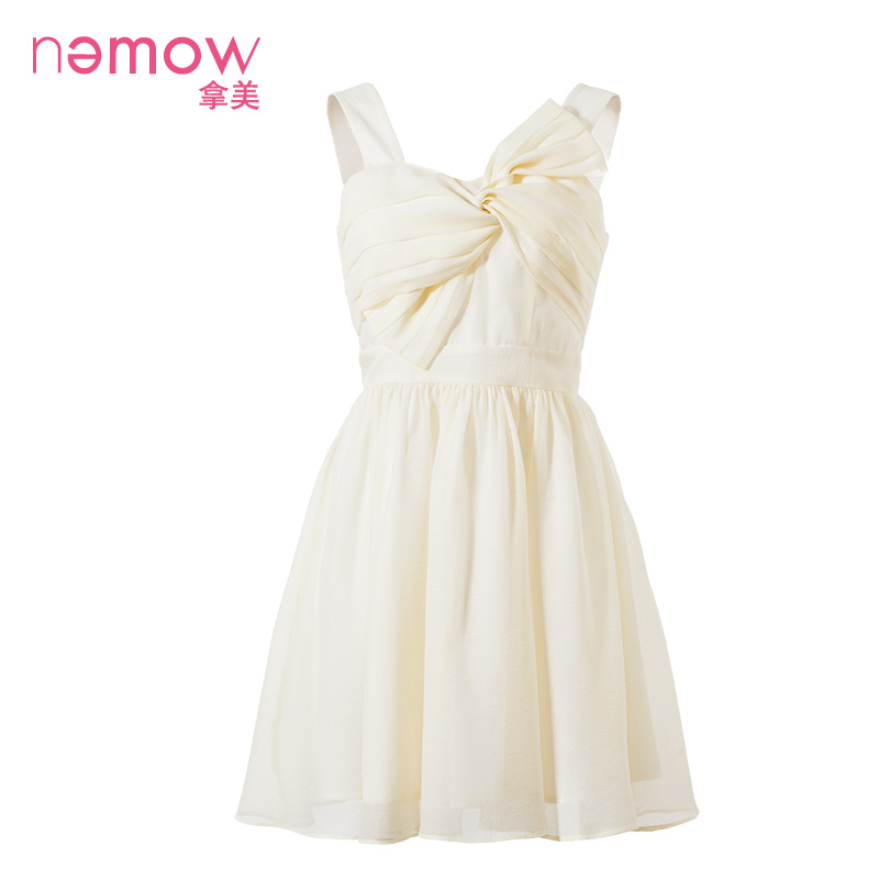 Light YellowNami Nanmeng   Dress female summer 2017 new pattern Chiffon Korean version 20 year Close your waist Princess style Short skirt EA7K138