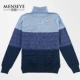 Menseye / Mắt nam mùa đông Áo len cổ cao thời trang Đô thị Áo len sọc 15d