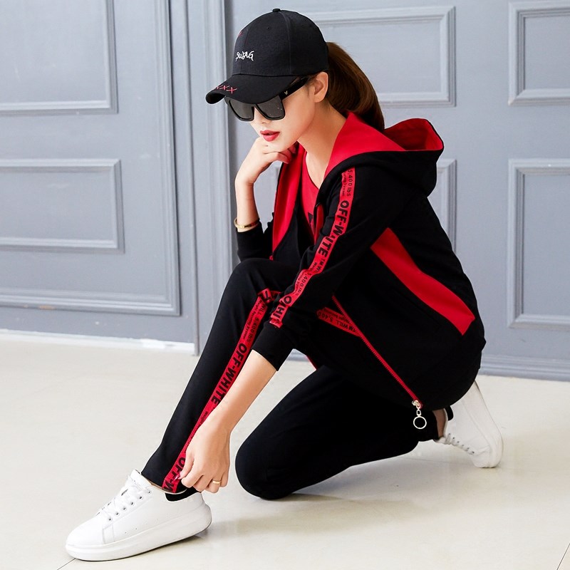Casual sports suit 2018 spring and autumn new pattern Korean Edition Large Hooded Sweater Three spring clothes Athletic Wearin the Women's clothing/Boutique , Set/Student uniforms/Work uniforms , Leisure sports suit category - from Buy2taobao.com to provide professional Taobao agent buy service