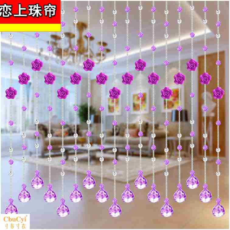 满穿玫瑰花水晶珠帘隔断帘成品玄关装饰半帘新款卧室卫生间门帘|ruв категории домашний ткань, занавес, занавес и аксессуары, занавес/занавес - от Buy2taobao.com для оказания профессиональной услуги покупки агента Taobao