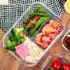 Microwave Bowl Cover 3 Separated Heat Glass Lunch box Sealed crisper 2 points Microwave Bowl Cover 3 Separated Heat Glass Lunch box Sealed crisper 2 points