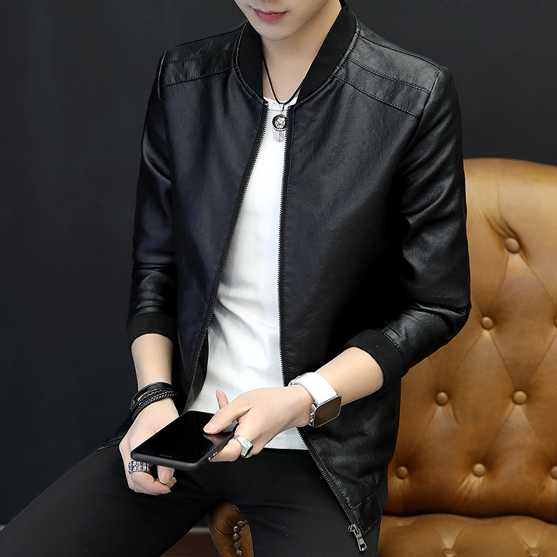 2019 new pattern winter leather clothing Thin section Trend Korean Edition washing leather jacket Self cultivation man coat handsomein the Men's clothing, Leather clothing category - from Buy2taobao.com to provide professional Taobao agent buy service