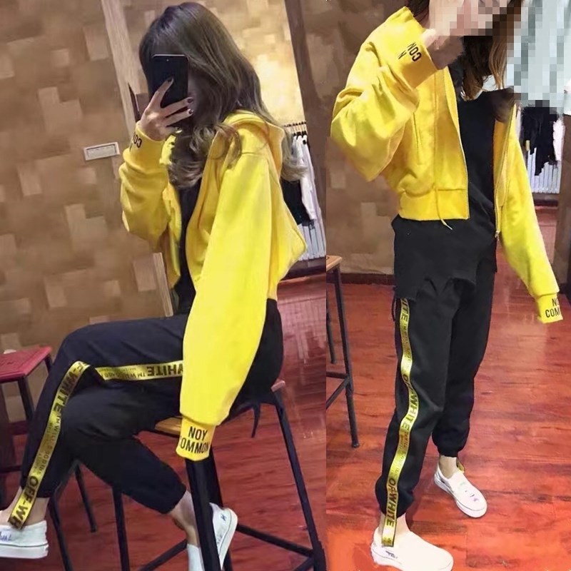 2018 new pattern leisure time Athletic Wear suit Spring and autumn season fashion Korean Edition student temperament Fashionable Women's wear Two piece setin the Women's clothing/Boutique , Set/Student uniforms/Work uniforms , Leisure sports suit category - from Buy2taobao.com to provide professional Taobao agent buy service