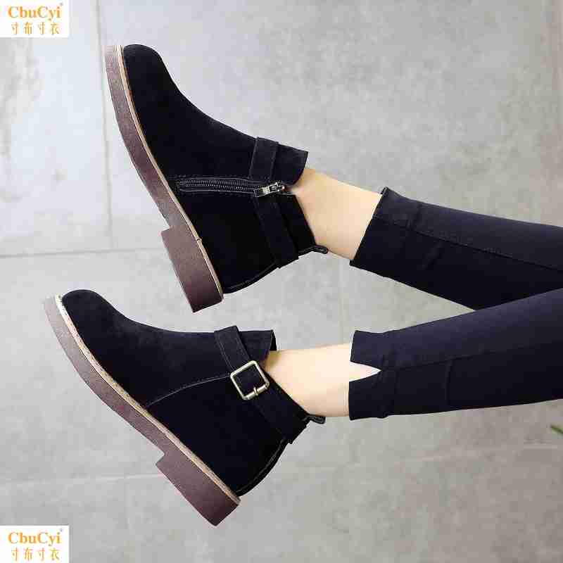 Martin British style Autumn 2018 new pattern Korean Edition Suede Versatile Bootie Low-heel Flat bottom lady High shoesin the Computer Hardware/Monitor/Computer Peripherals , Keyboard category - from Buy2taobao.com to provide professional Taobao agent buy service