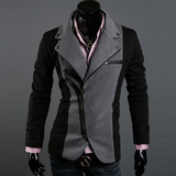 2011新款潮品 不规则拉链设计修身小西装 韩版修身中山装男款