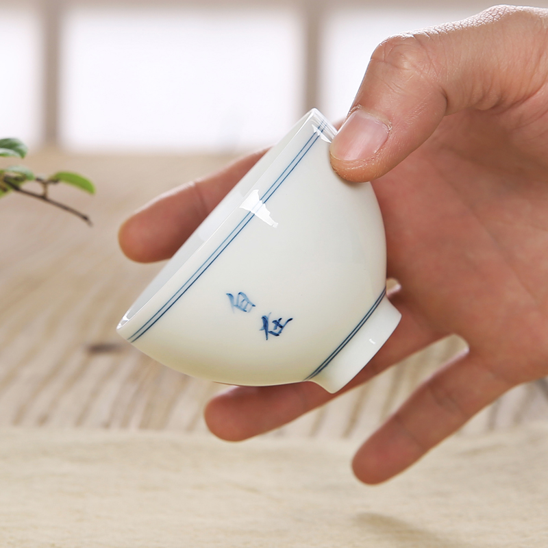 景德镇陶瓷手绘玄纹茶杯 功夫茶具个人品茗杯小茶盏普洱杯|ruв категории посуда, чайный сервиз, чашка - от Buy2taobao.com для оказания профессиональной услуги покупки агента Taobao
