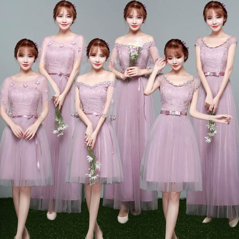 Bridesmaid dress woman 2018 new pattern Korean Edition Sister group Bridesmaid Dresses have more cash than can be accounted for Show thin one word Dressin the Women's clothing/Boutique , Wedding/Cheongsam/Formal dress , Formal dress/Evening category - from Buy2taobao.com to provide professional Taobao agent buy service