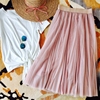 Fairy yarn skirt-Belong to you and me!Jacobs Pleated skirt Mid length version Elastic waist skirt Fairy yarn skirt-Belong to you and me!Jacobs Pleated skirt Mid length version Elastic waist skirt