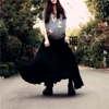 This song*Original design store-black Skin texture Big swing skirt Post bridge This song*Original design store-black Skin texture Big swing skirt Post bridge