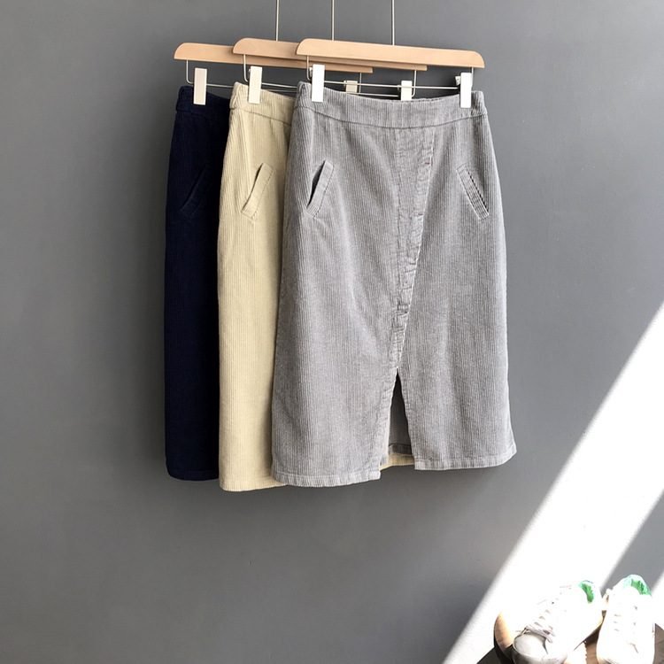 8秋季新款 复古经典灯芯绒百搭显瘦中长款半身裙 9075|msdalam kategori Butik wanita / wanita, skirt - dari Buy2taobao.com untuk memberikan perkhidmatan ejen Taobao profesional membeli