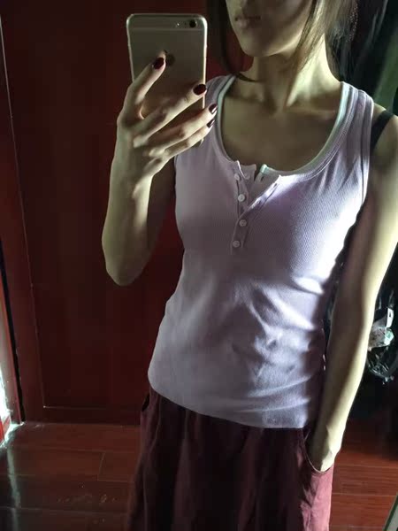纽扣吊带工字背心女夏季纯棉韩国性感百搭修身大码无袖打底衫外穿