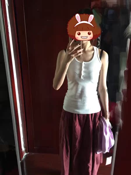 纽扣吊带工字背心女夏季纯棉韩国性感百搭修身大码无袖打底衫外穿