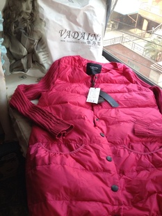 华丹尼玫红色<em>毛衣</em>袖<em>羽绒服</em> - 淘宝生活