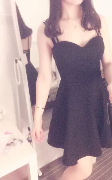 2015春夏新款修身显瘦露背裙 夜店性感低胸短裙打底吊带连衣裙春