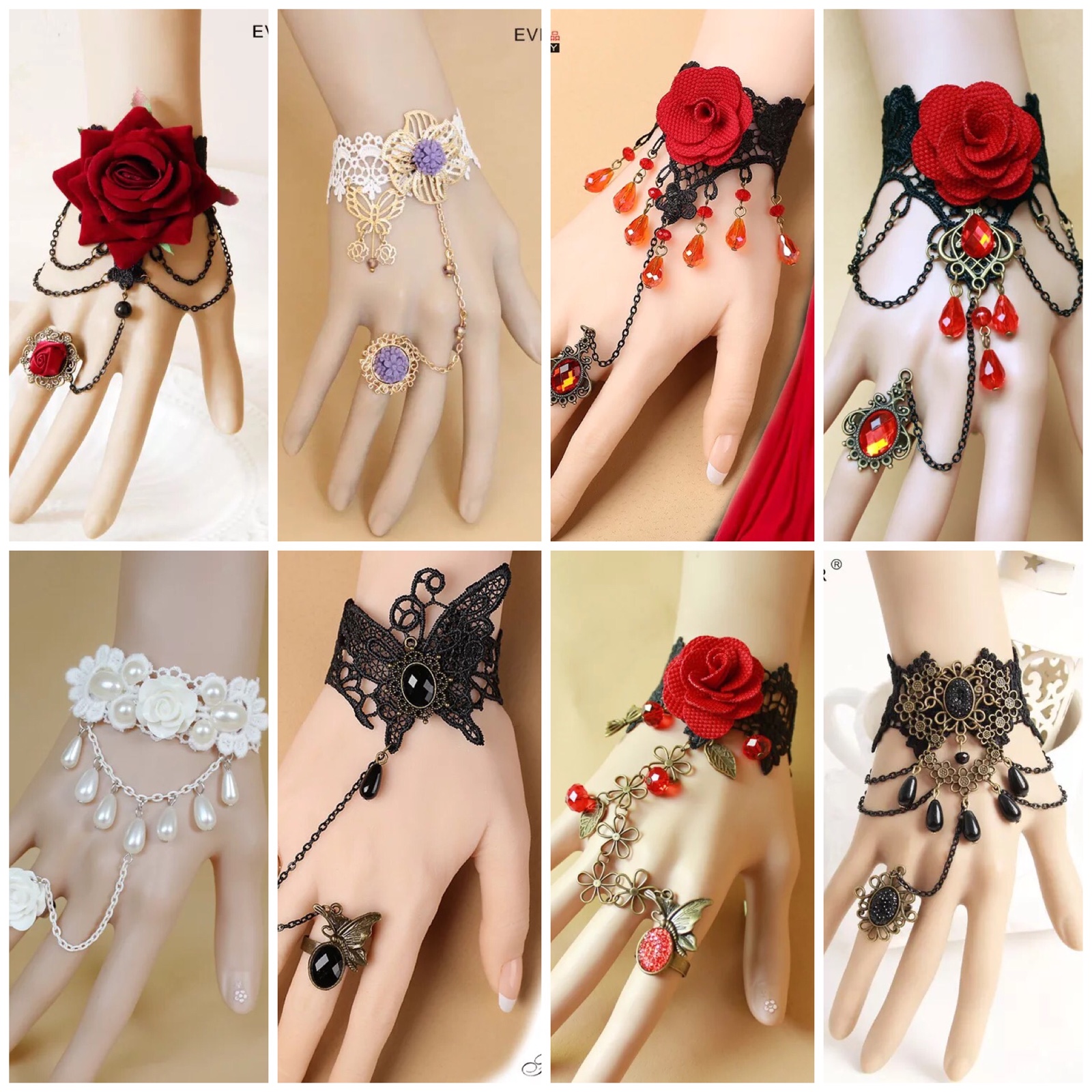 Bracelet Ring one bride gules Back Retro perform Lace personality Hand string Cold full dressin the Accessories/Fashion Jewelry, Bracelets category - from Buy2taobao.com to provide professional Taobao agent buy service