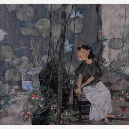 D8030石晶作品--荷花少女\u2013+珍品拍卖-+淘宝拍卖