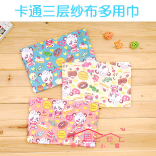 Baby cartoon more than three layers of gauze scarf hold a new cabin carpet long towels beach towel WS021