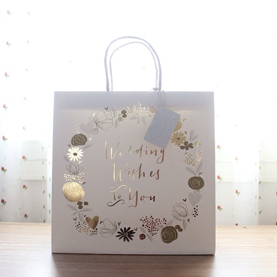 出口纸袋wedding wishes礼品手拎纸袋 糖果袋 大号回礼袋gift bag