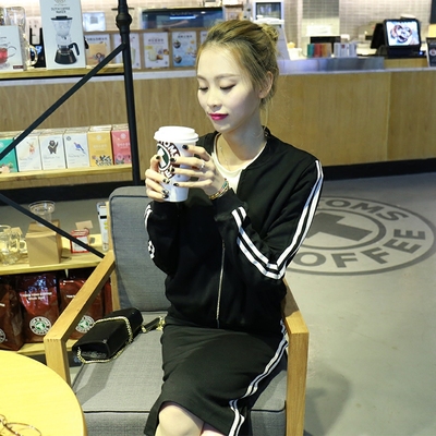 2016秋冬新款韩版休闲运动套装裙女士卫衣包