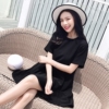 孕妇夏装上衣雪纺孕妇连衣裙夏季中长款短袖2018新款春夏时尚裙子 孕妇夏装上衣雪纺孕妇连衣裙夏季中长款短袖2018新款春夏时尚裙子