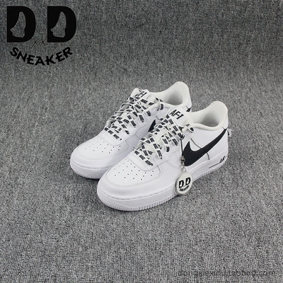 耐克nike air force nba联名af1黑白刺绣 空军一号板鞋820438-108