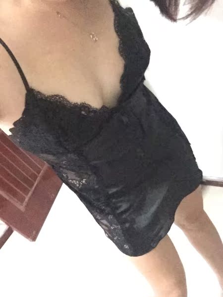 性感睡衣女 粉红丝绸睡裙女诱惑 冬 黑色镂空家居吊带裙 春季