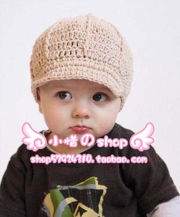 [转卖]手工编织宝宝帽子 婴儿帽 毛线鸭舌帽 儿