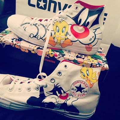 美国代购正品converse 匡威兔八哥联名高帮板鞋男女童趣满满