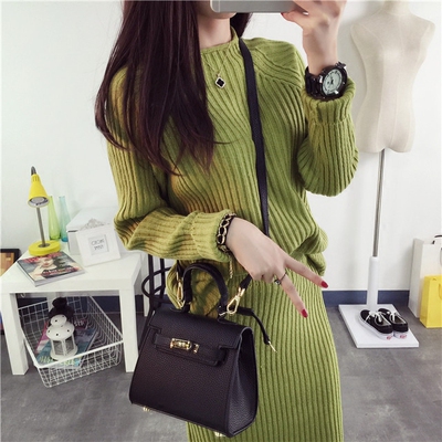 冬季女装毛衣裙套装套裙外套女两件套加厚韩版