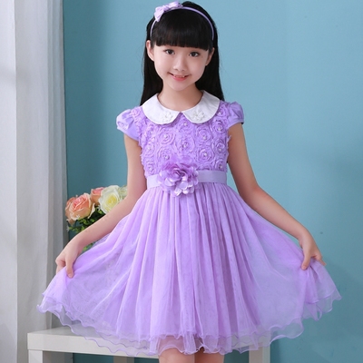 女童夏季裙子短袖2016新款儿童网纱公主裙休