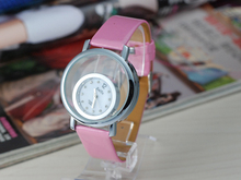 Doble cara damas cristal de color rosa personalizado relojes Corea tendencia dulce chica, hembra, moda