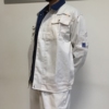 纯棉电焊工作服套装男女劳保服白色中远船服厂服汽车维修工装制服 纯棉电焊工作服套装男女劳保服白色中远船服厂服汽车维修工装制服