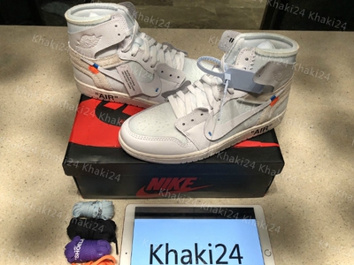 khaki24 air jordan 1 off white aj1 ow纯白欧洲联名