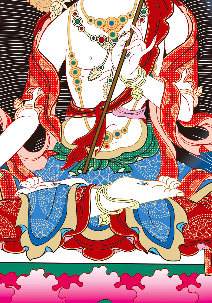 订做如意惺特价/清宫御用锦缎印刷精品画像/a款大白伞盖佛母唐卡