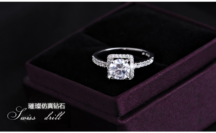 JPF高贵璀璨钻戒经典925纯银饰品戒指女韩版