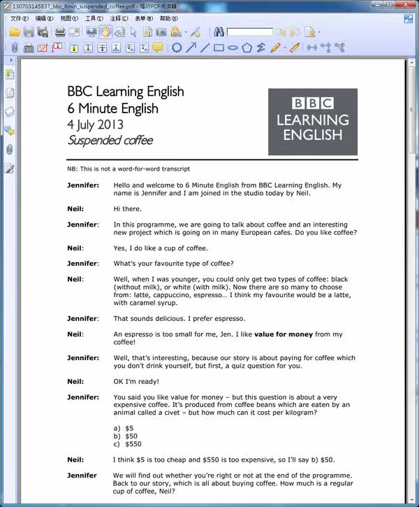 《BBC <wbr>6分钟英语》Learning <wbr>English <wbr>6 <wbr>Minute <wbr>English <wbr>2008-2013整理下