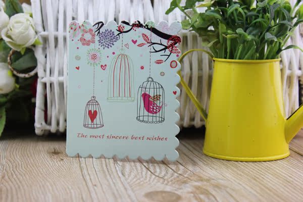 【特价韩国中秋教师节祝福小鸟图留言贺卡感谢