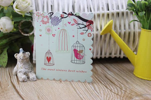 【特价韩国中秋教师节祝福小鸟图留言贺卡感谢